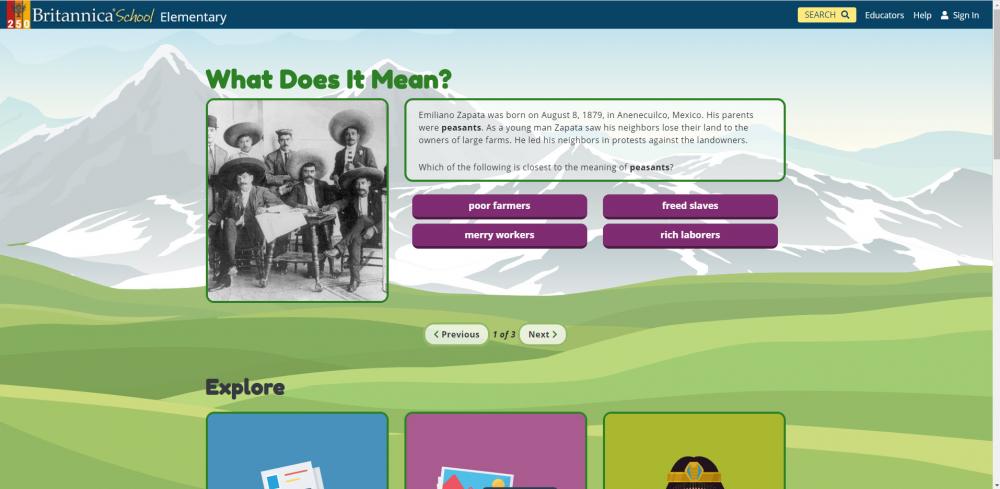 Britannica School - Elementary Home Page with New Look