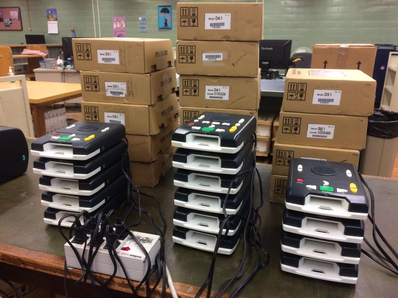 Image of returned equipment recharging