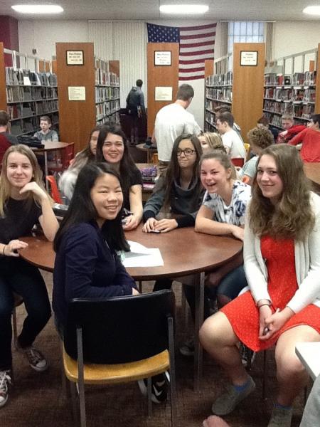 Students around a table