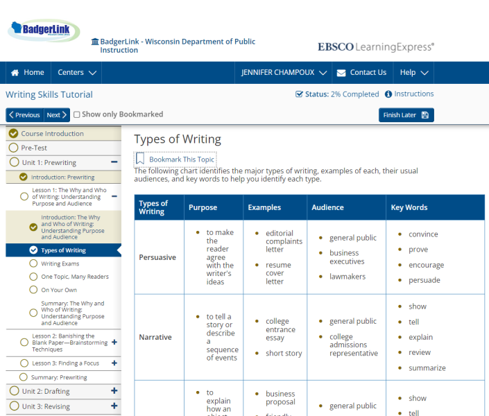 Writing Skills tutorial in Adult Core Skills